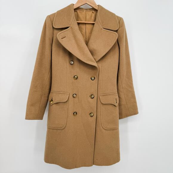MaxMara Pea Coat Camel Tan Vintage Alpaca Teddy Bear Brown Mid Thigh Jacket M - Picture 2 of 14